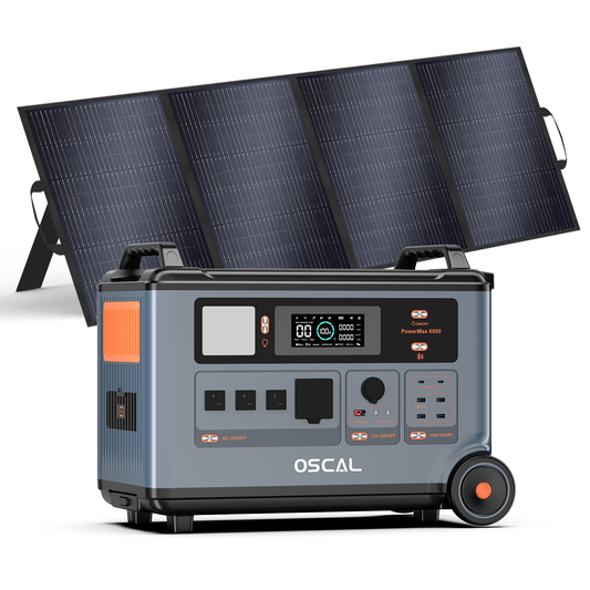OSCAL Powermax 6000 Power Station with 400W solar panel