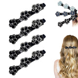 Sparkling Crystal Stone Braided Hair Clips for Women and Girls (Mix, 4PCS)