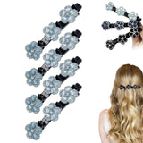 Sparkling Crystal Stone Braided Hair Clips for Women and Girls (Mix, 4PCS)