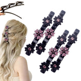 Sparkling Crystal Stone Braided Hair Clips for Women and Girls (Mix, 4PCS)