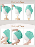 Microfiber Hair Towel,Turbans for Drying Wet Hair, Anti Frizz Hair Wrap Towels for Curly Hair Women-3 packs