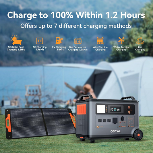 OSCAL Powermax 3600 Power Station with 400W Solar Panel