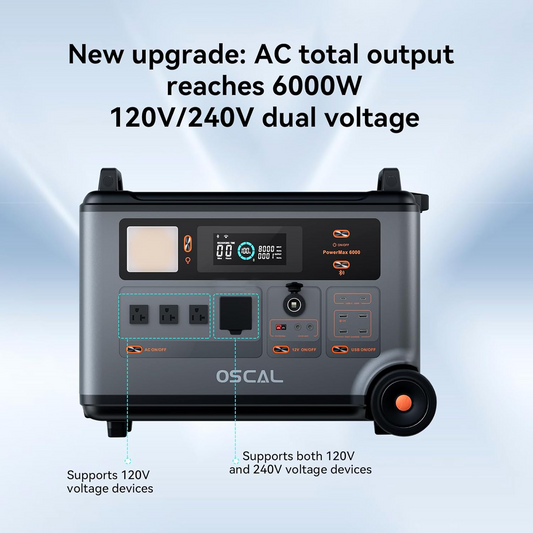 OSCAL Powermax 6000 Power Station with 400W solar panel