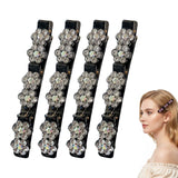 Sparkling Crystal Stone Braided Hair Clips for Women and Girls (Mix, 4PCS)