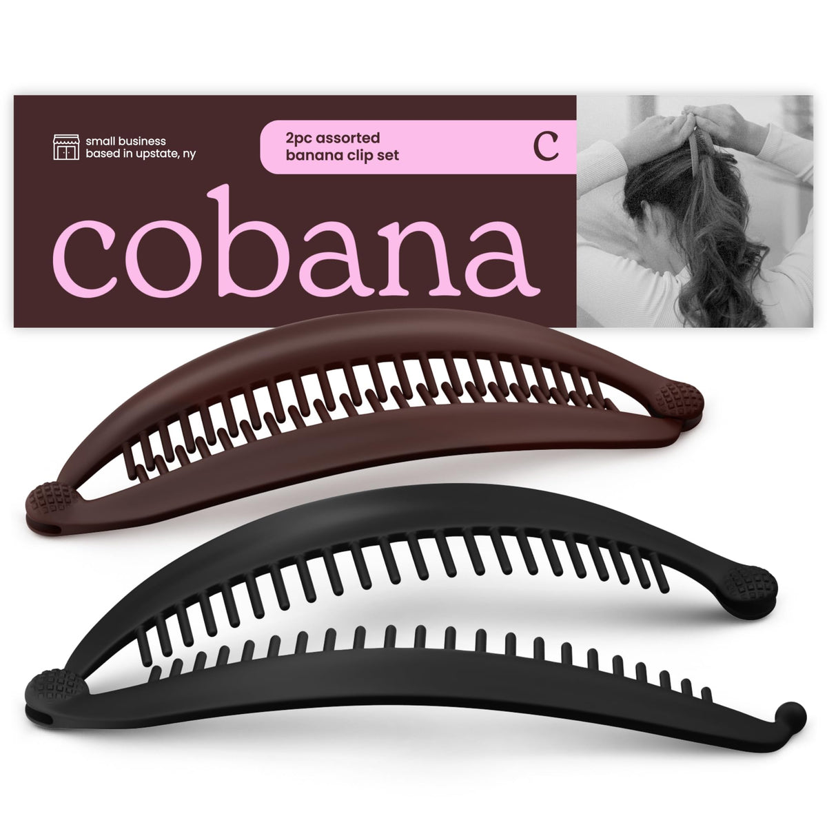 Banana Clip Hair Clips - Volumizing Hair Claw Clips & Hair Styling Accessories for Thick & Thin Hair - Large 6'' Set of 2