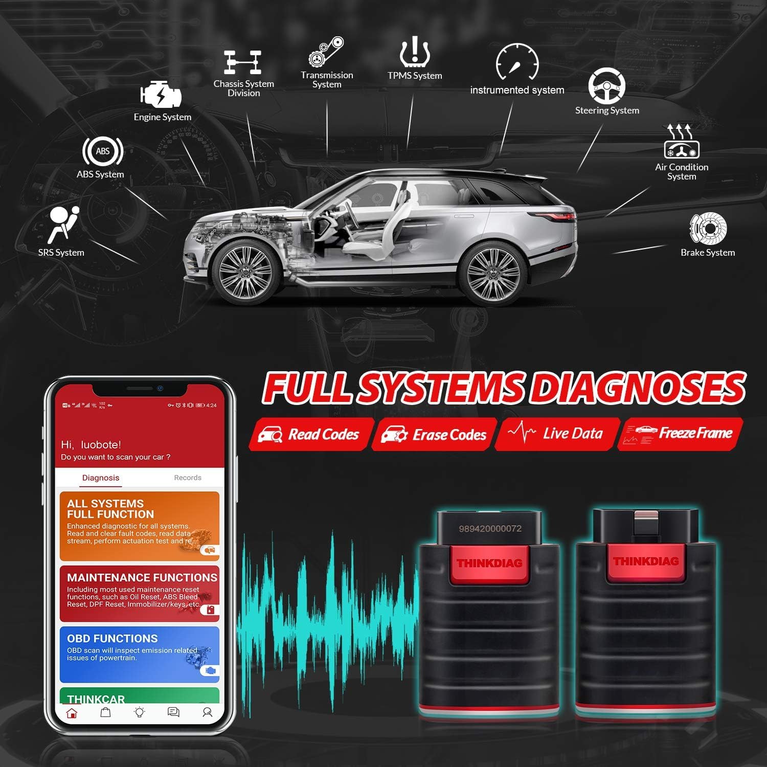 Thinkdiag Thinkcar OBD2 Scanner with Bluetooth