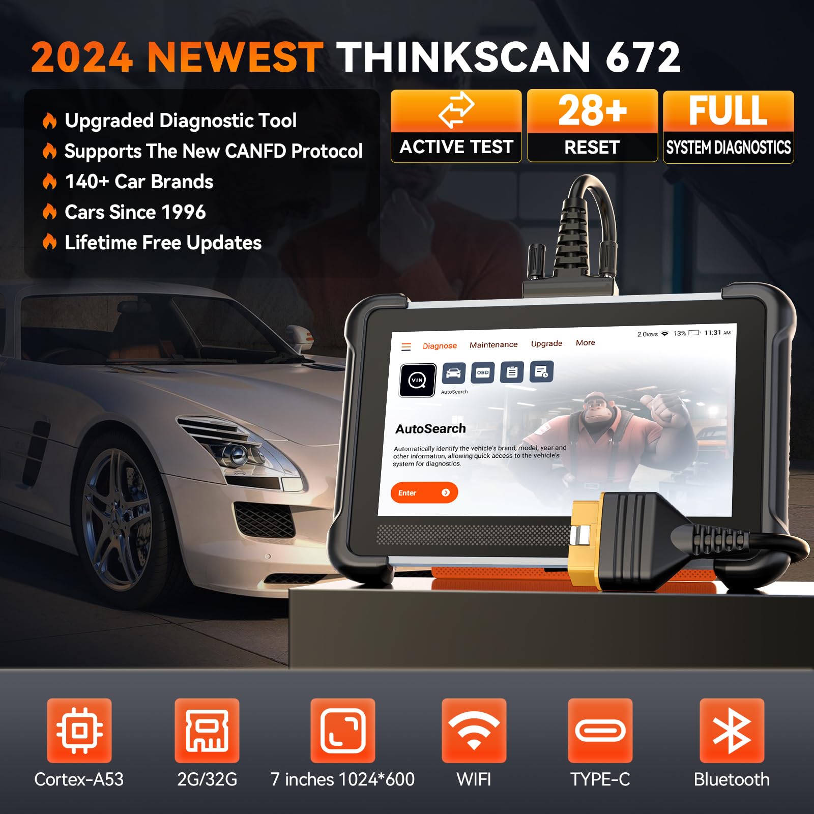 THINKCAR Thinkscan TK672 Bidirectional Scan Tool OBD2 Scanner