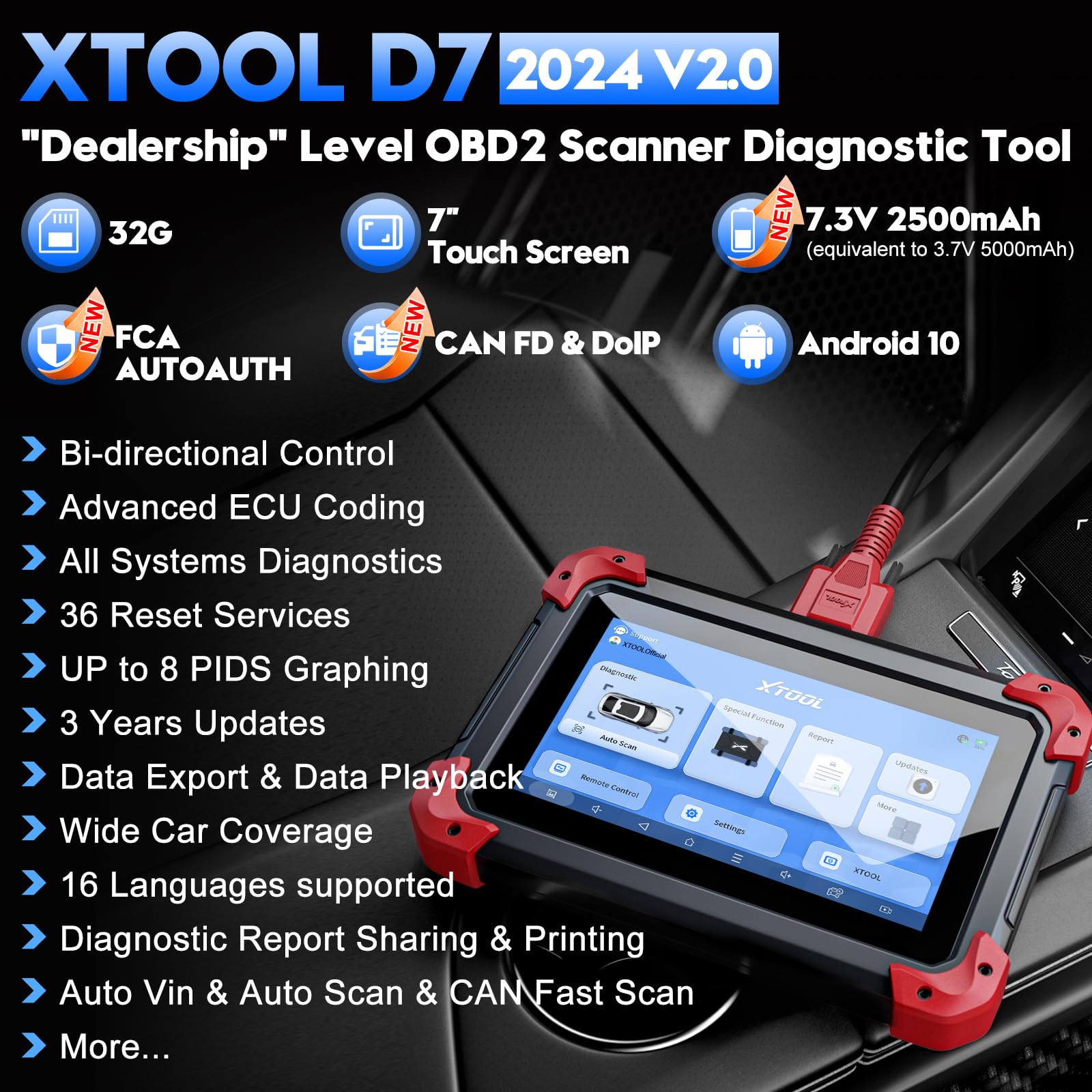 XTOOL D7 Bidirectional OBD2 Scanner